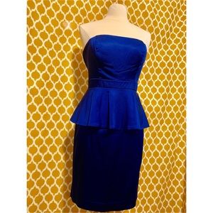 Calvin Klein Royal Blue Strapless Dress Size 6